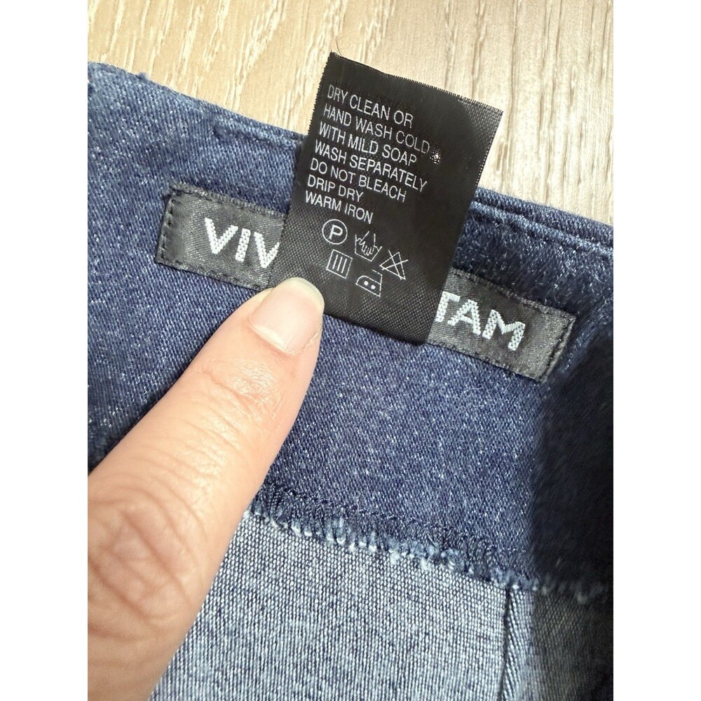 Archival Vivienne Tam Y2K Smocked Denim Skirt - Size 0 (Fits S 2) Vintage - Picture 4 of 11
